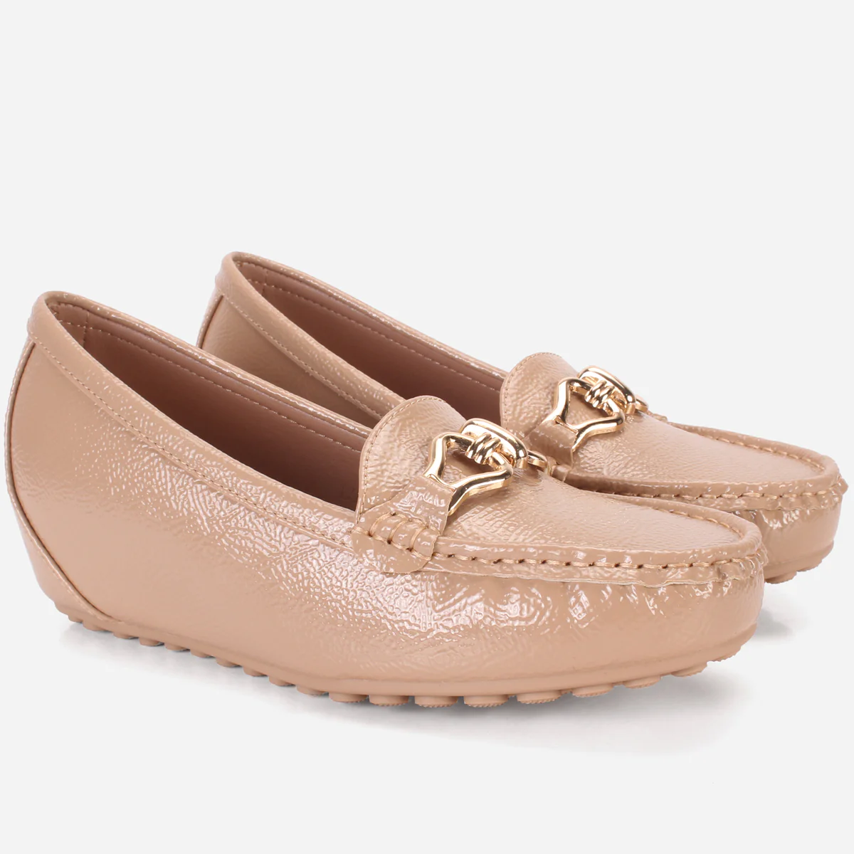 Womens "ALORA" High Wedge Comfy Moccasins - Image 2