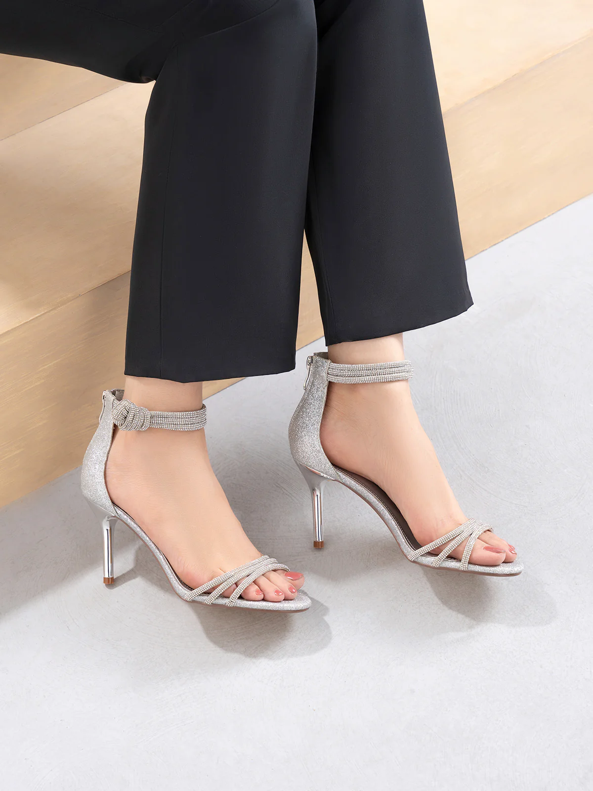 Women's "AMASA" Decorated Heeled Sandals - Image 3