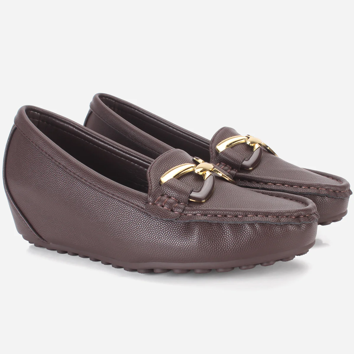 Womens "AMIYA" High Wedge Comfy Moccasins - Image 2