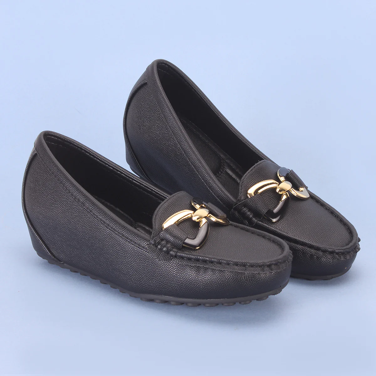 Womens "AMIYA" High Wedge Comfy Moccasins - Image 6