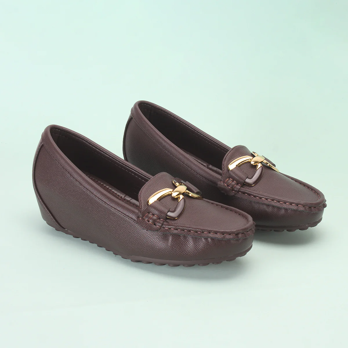 Womens "AMIYA" High Wedge Comfy Moccasins - Image 6