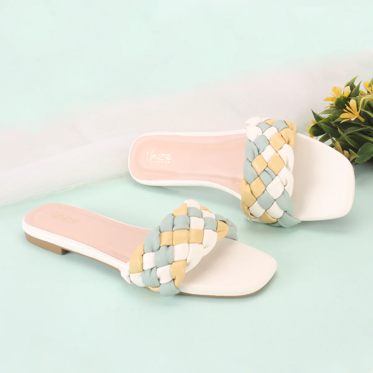 Womens "AMUNET" Braided Open Toe Summer Slippers - Image 6