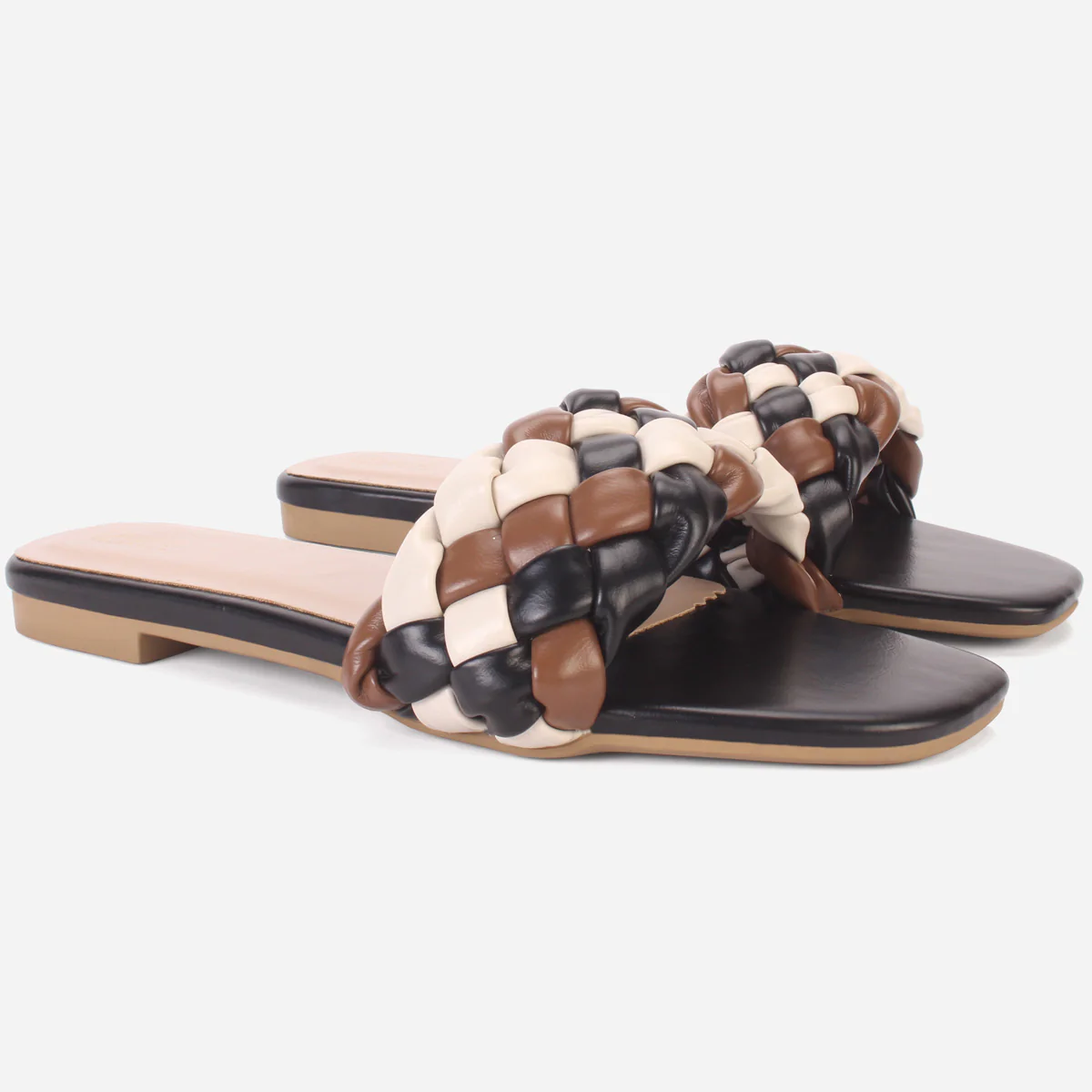 Womens "AMUNET" Braided Open Toe Summer Slippers - Image 2