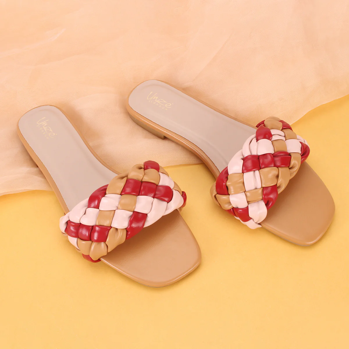 Womens "AMUNET" Braided Open Toe Summer Slippers - Image 6