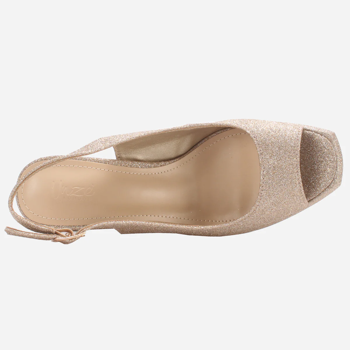 Womens "ANAORIA" Glitter Wedding Platform Sandals - Image 4