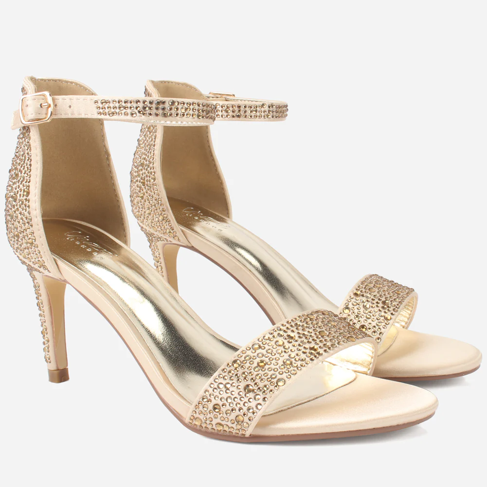 Womens "ASHLEY" Embellished Party Sandals - Image 2