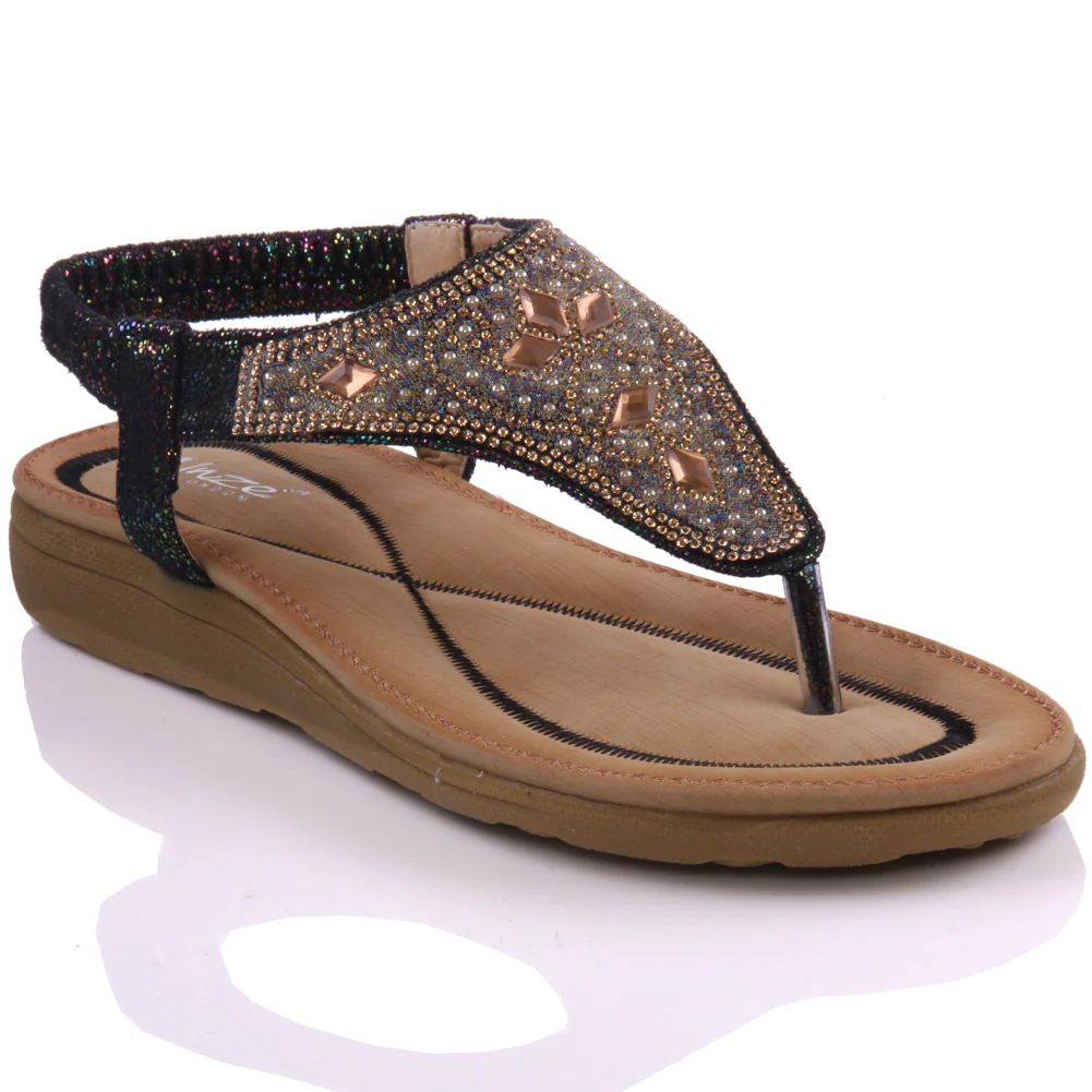 Womens ‘Aura’ Adorned Wedge Sandals