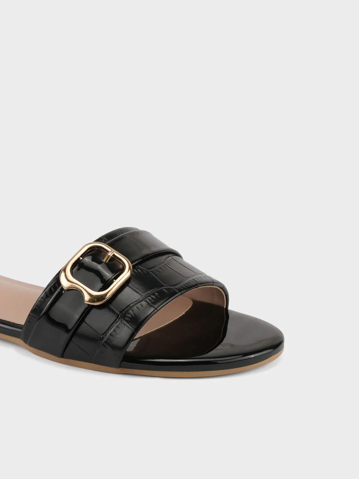 Womens "AZUMBA" Flat Buckled Slippers - Image 5