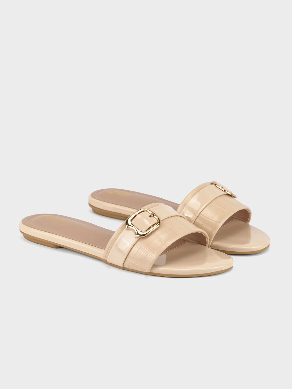 Womens "AZUMBA" Flat Buckled Slippers - Image 4