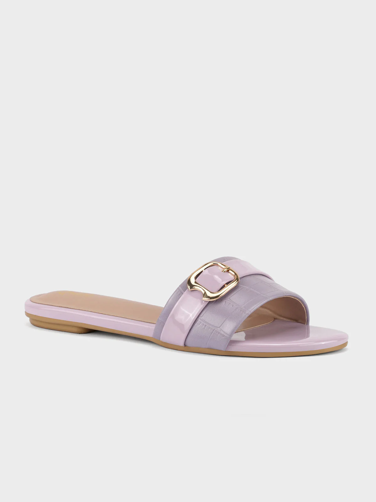 Womens "AZUMBA" Flat Buckled Slippers - Image 2