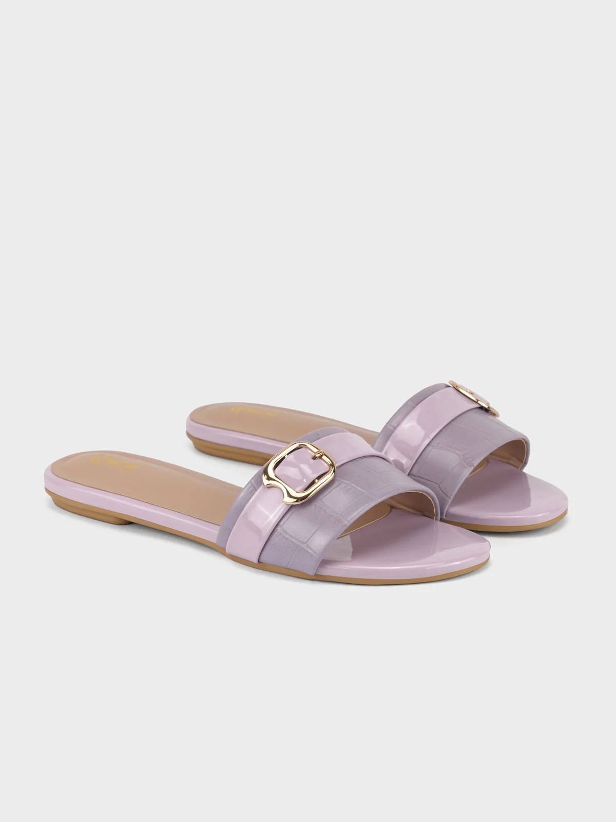 Womens "AZUMBA" Flat Buckled Slippers - Image 4