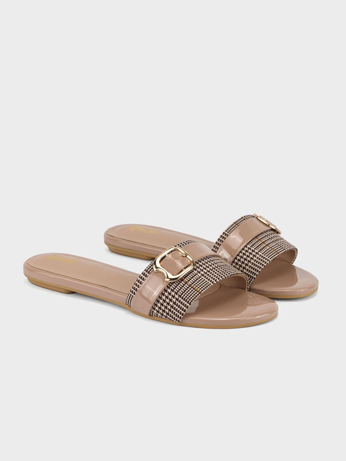 Womens "AZUMBA" Flat Buckled Slippers - Image 4