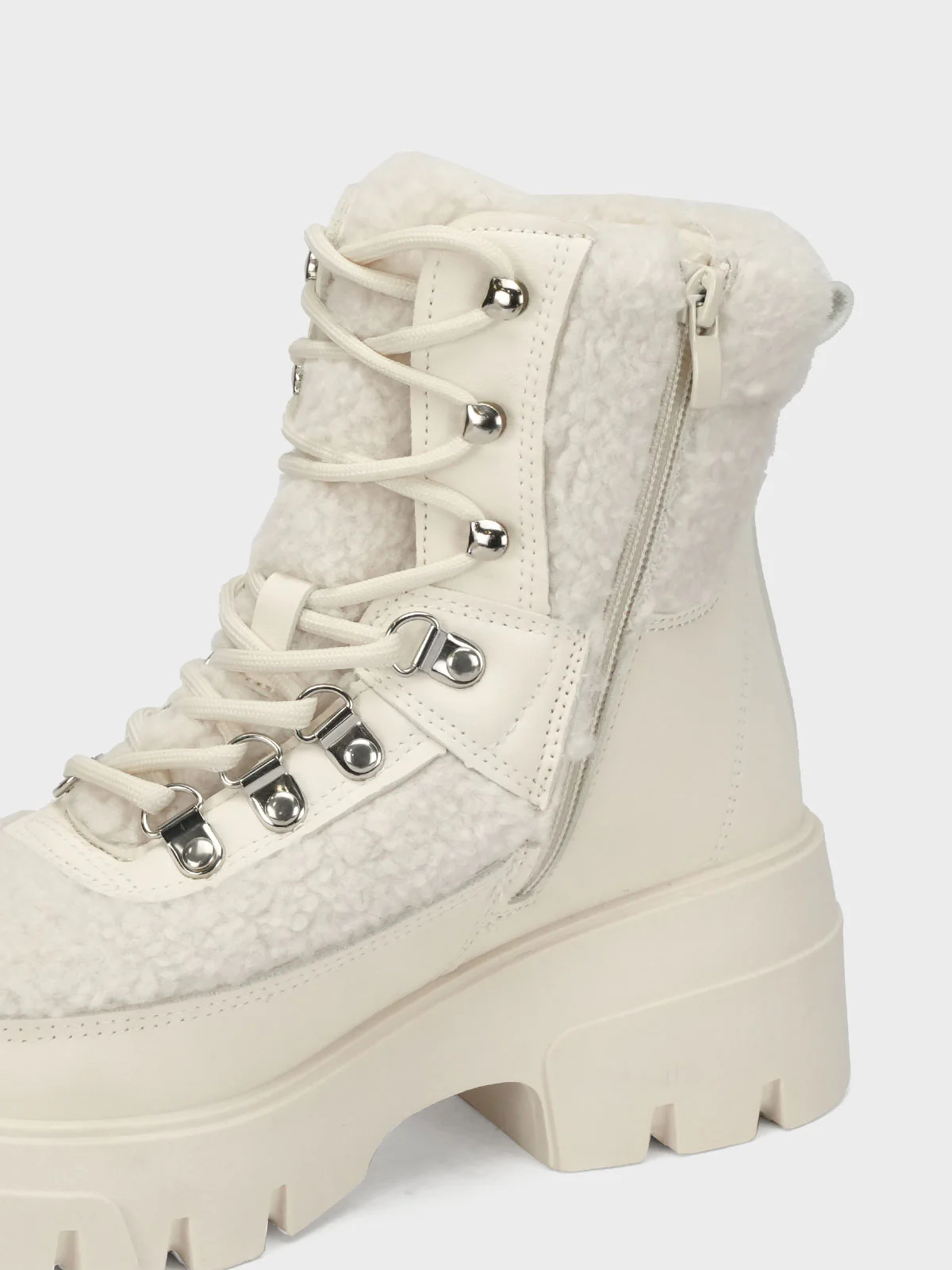 Womens "BAIZEL" Faux Fur Lace Up Boots - Image 4