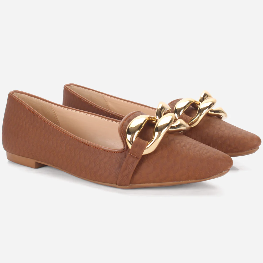 Women's "BATTY" Pointed Toe Decorated Flat Pumps - Image 2
