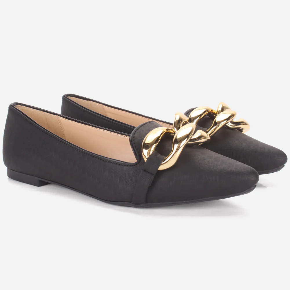 Women's "BATTY" Pointed Toe Decorated Flat Pumps - Image 2
