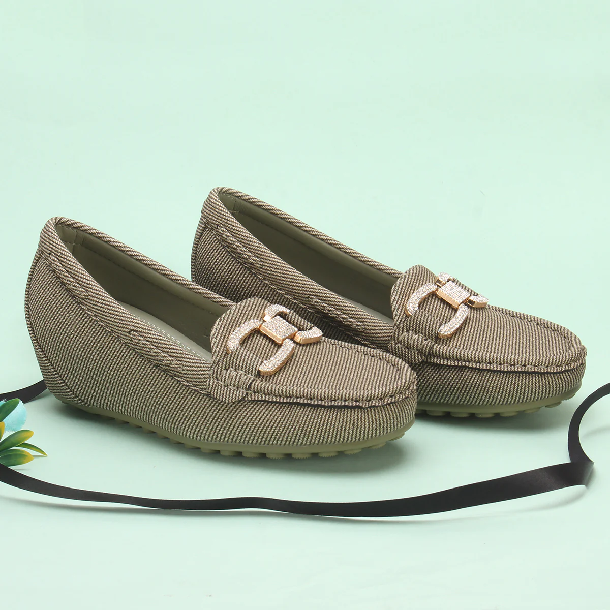 Women's "BENEDITTA" High Wedge Comfy Moccasins - Image 6