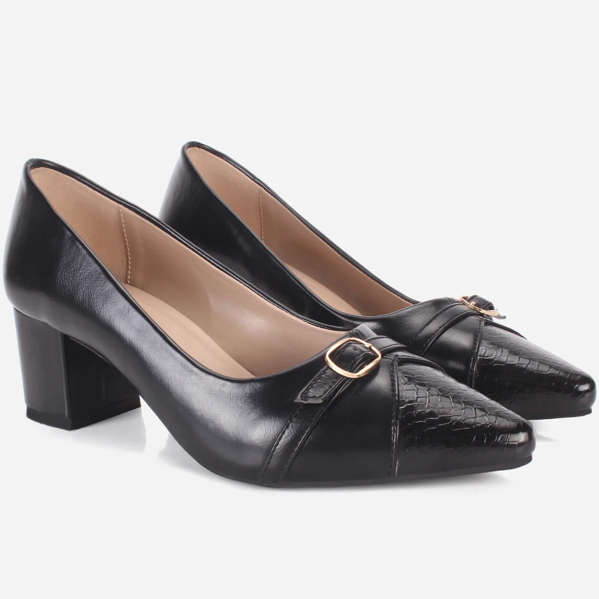 Womens "BENJI" Block Heel Office Court Shoes - Image 2