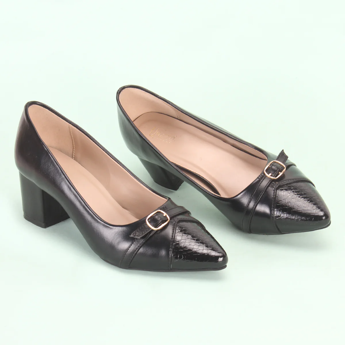 Womens "BENJI" Block Heel Office Court Shoes - Image 6