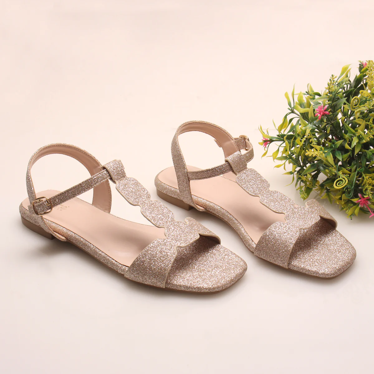 Womens "BENNU" Shimmery Summer Sandals - Image 6