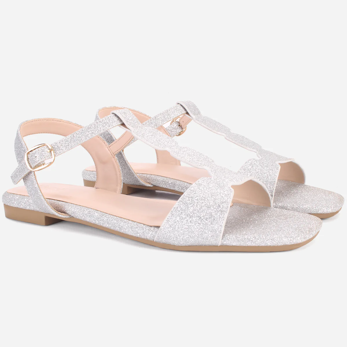 Womens "BENNU" Shimmery Summer Sandals - Image 2
