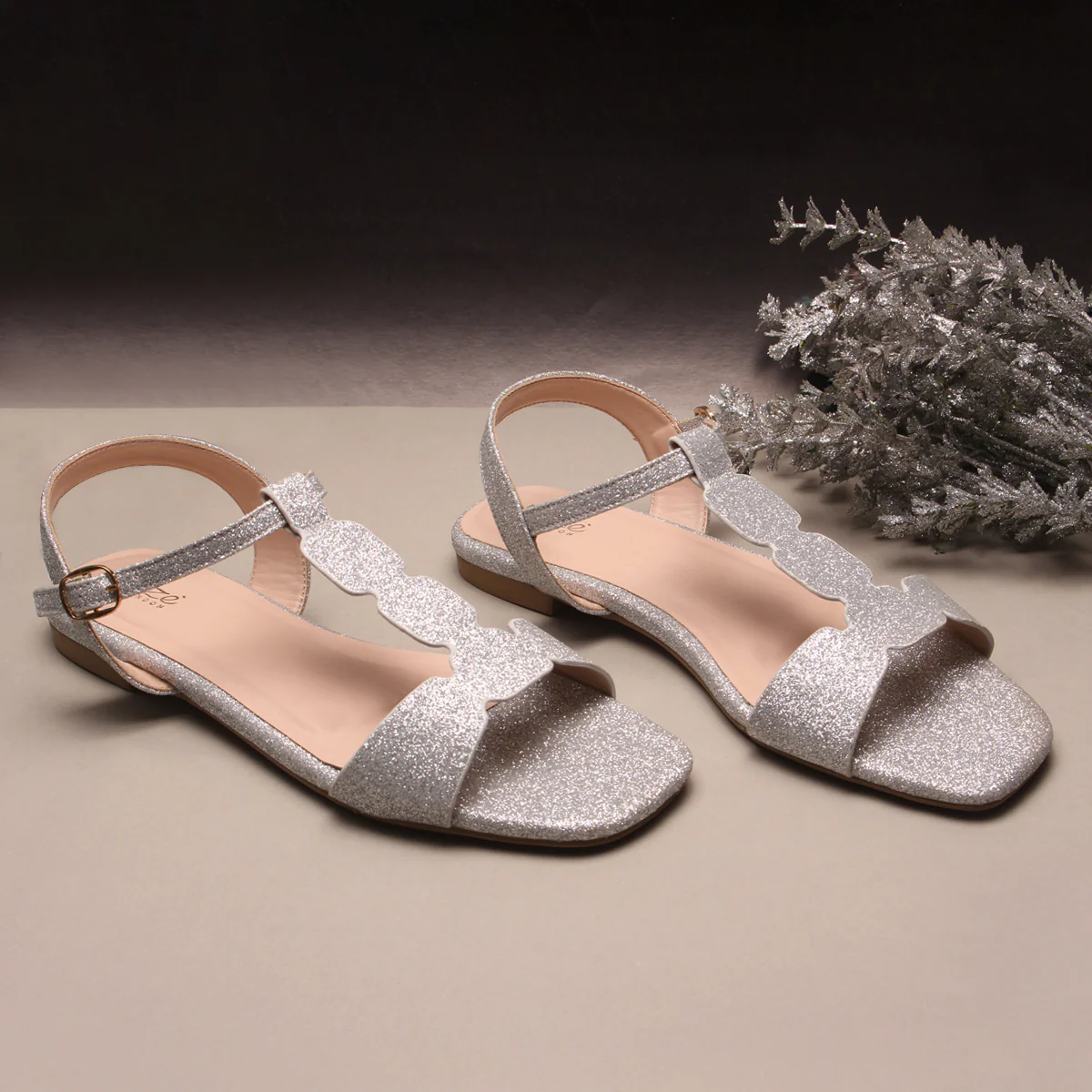 Womens "BENNU" Shimmery Summer Sandals - Image 6