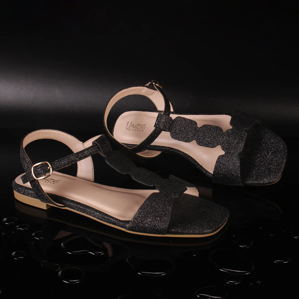 Womens "BENNU" Shimmery Summer Sandals - Image 6