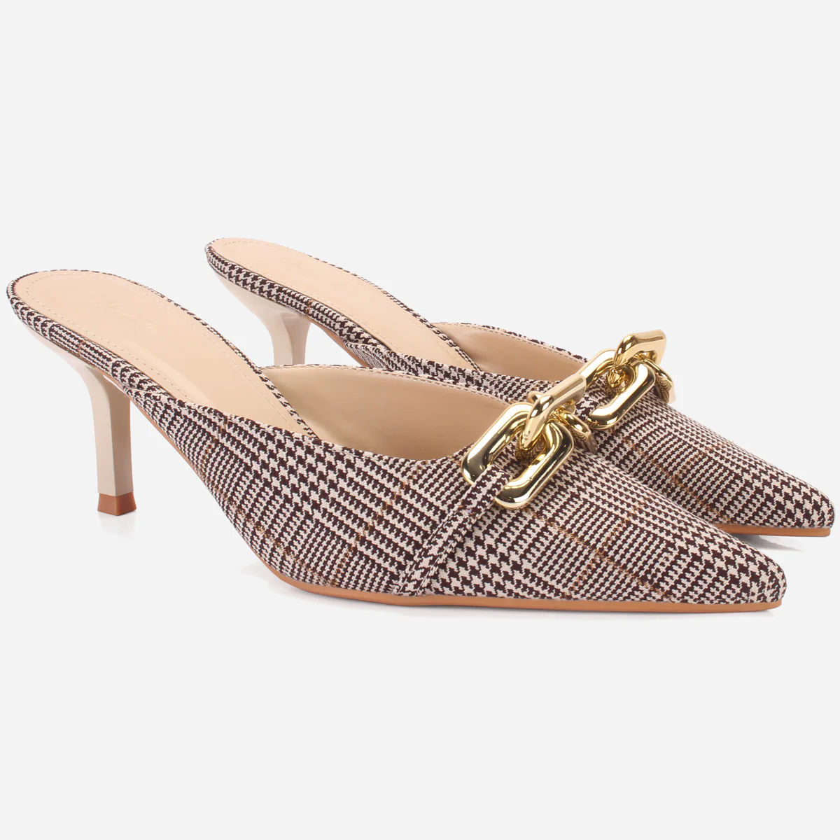 Womens "BRANDY" Pointed Toe Decorated Heeled Sandals - Image 2