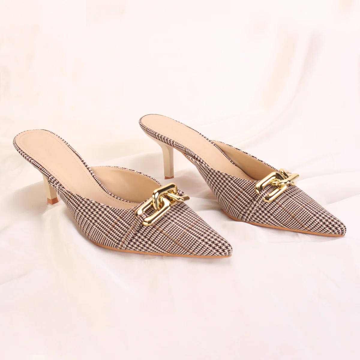 Womens "BRANDY" Pointed Toe Decorated Heeled Sandals - Image 6