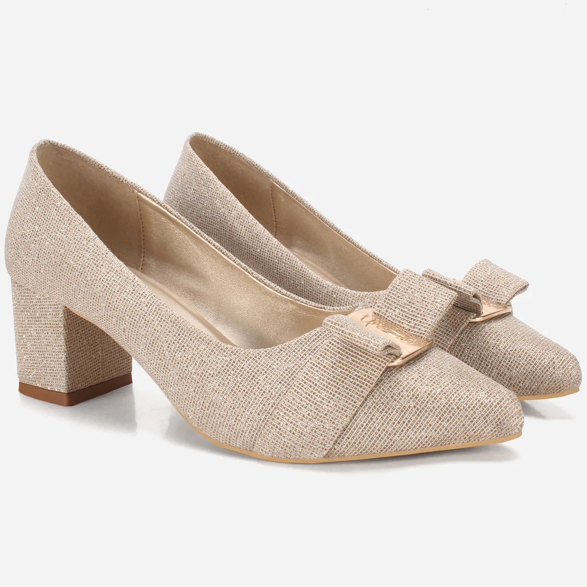 Womens "CALLIAS" Block Heeled Slip On Courts - Image 2