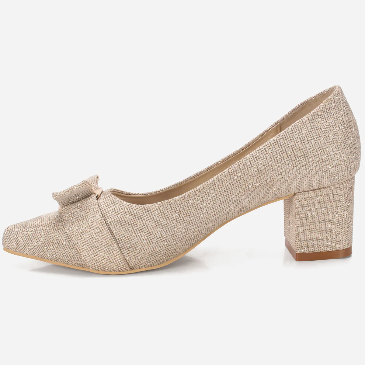 Womens "CALLIAS" Block Heeled Slip On Courts - Image 3