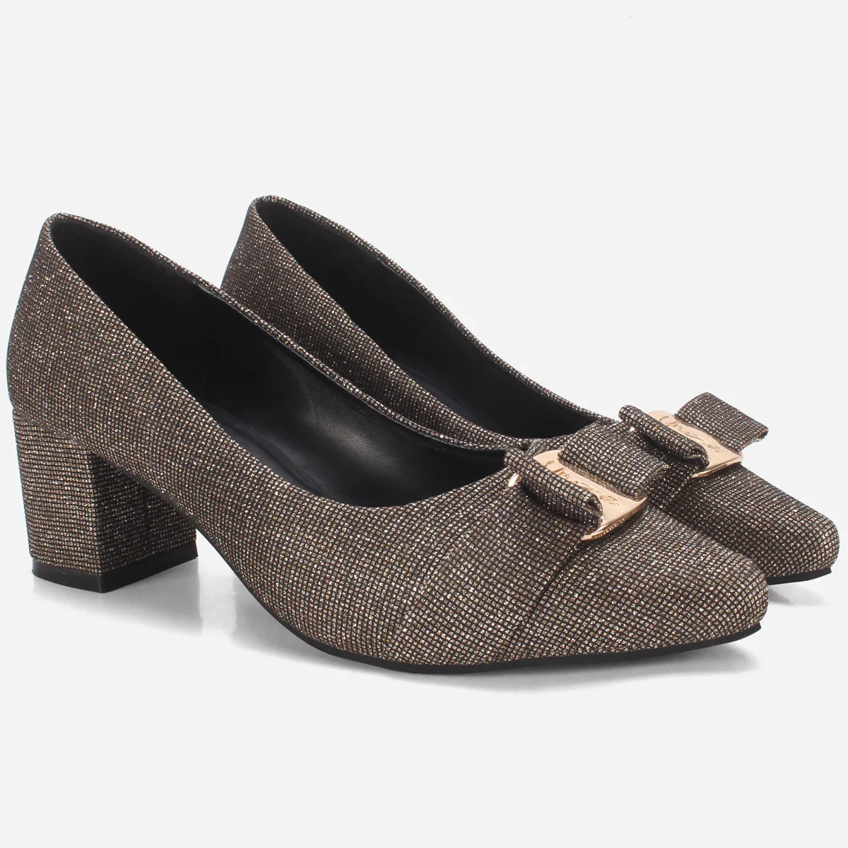 Womens "CALLIAS" Block Heeled Slip On Courts - Image 2