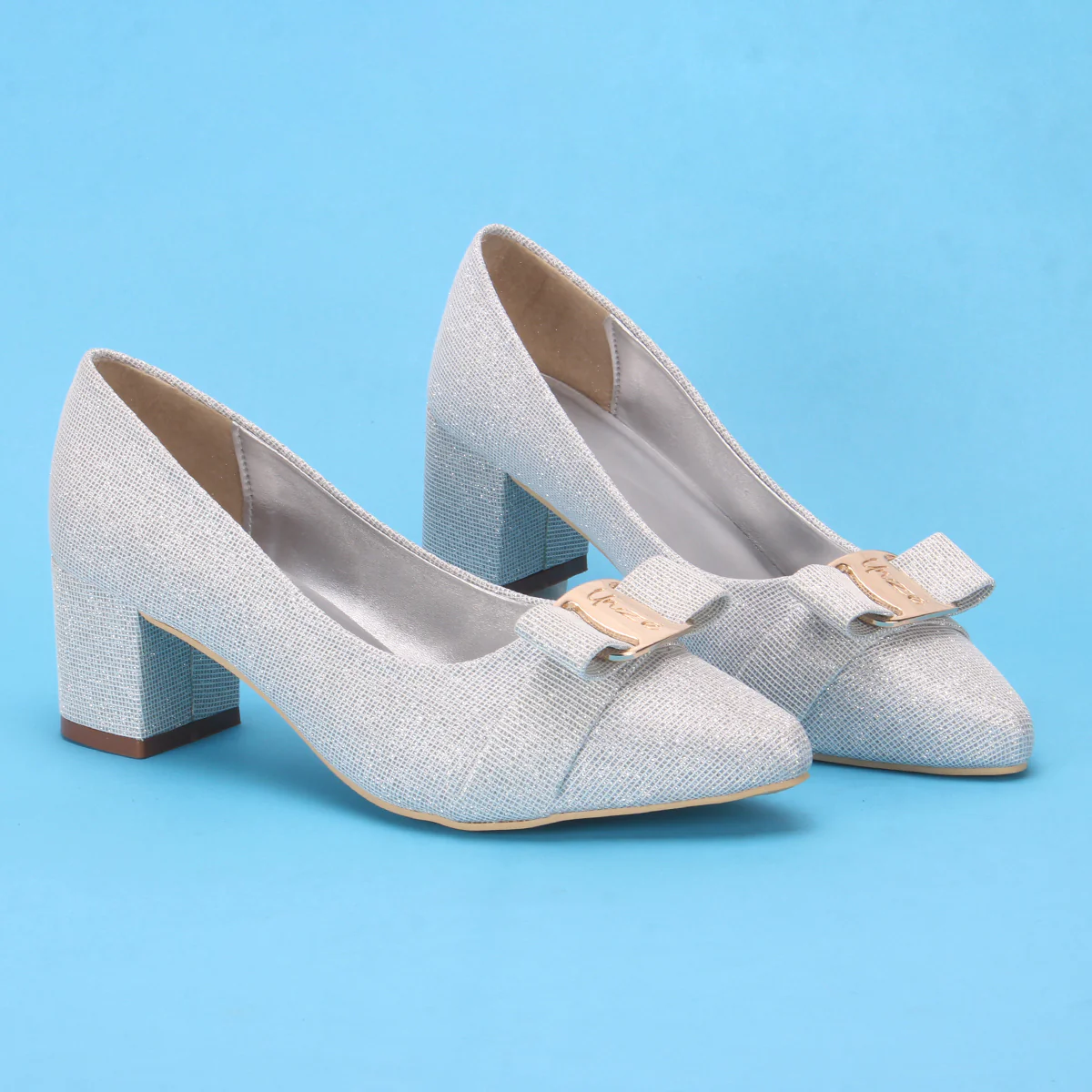 Womens "CALLIAS" Block Heeled Slip On Courts - Image 6