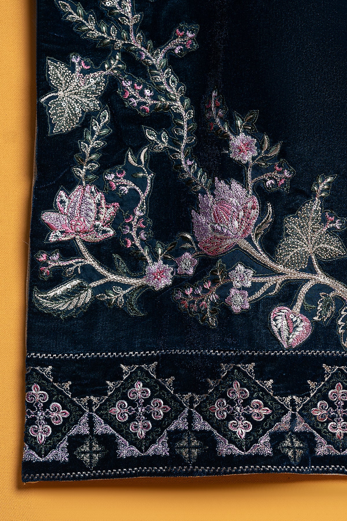 "CASIAX" Embroidered Velvet Shirt - Image 2