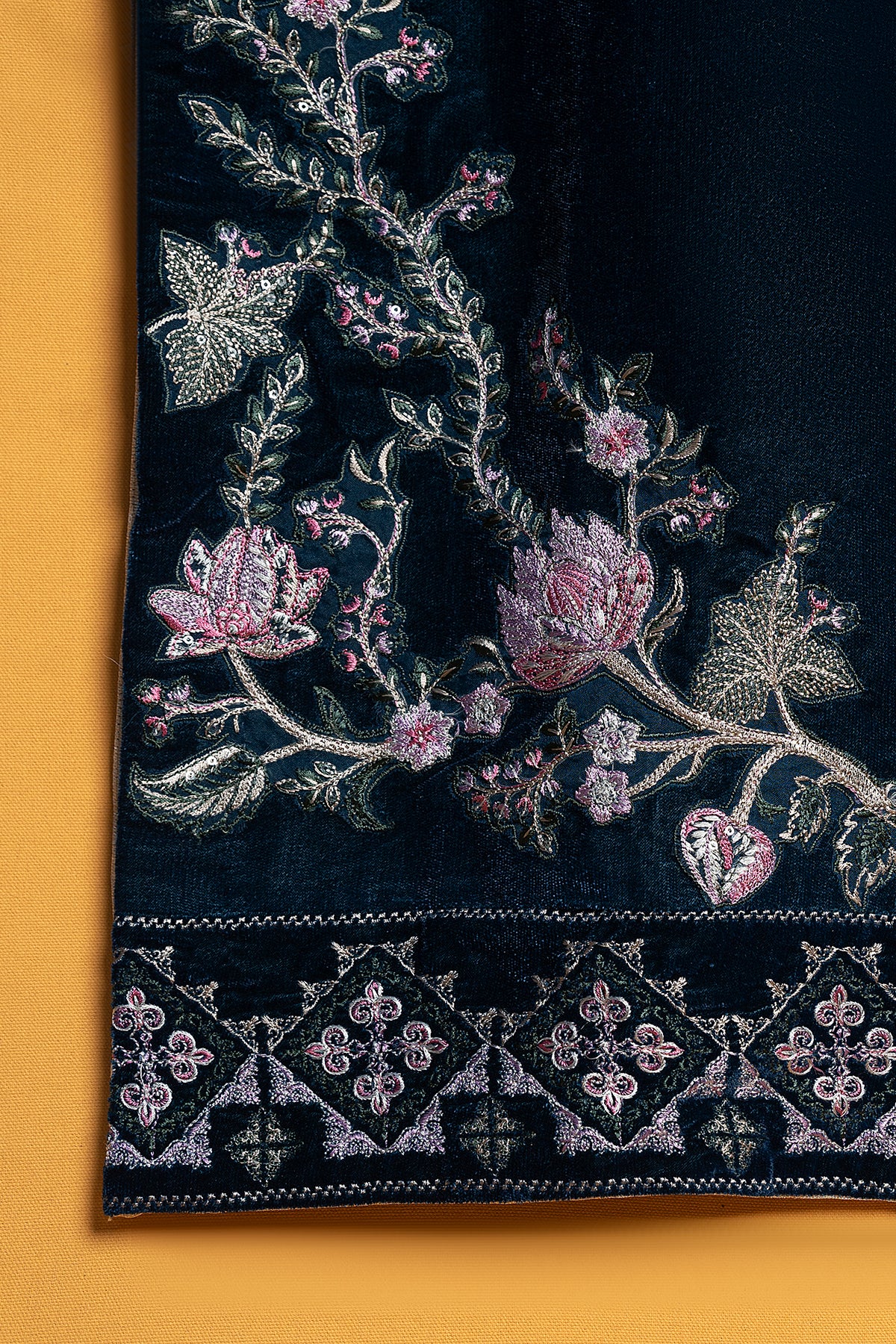 "CASIAX" Embroidered Velvet Shirt - Image 3