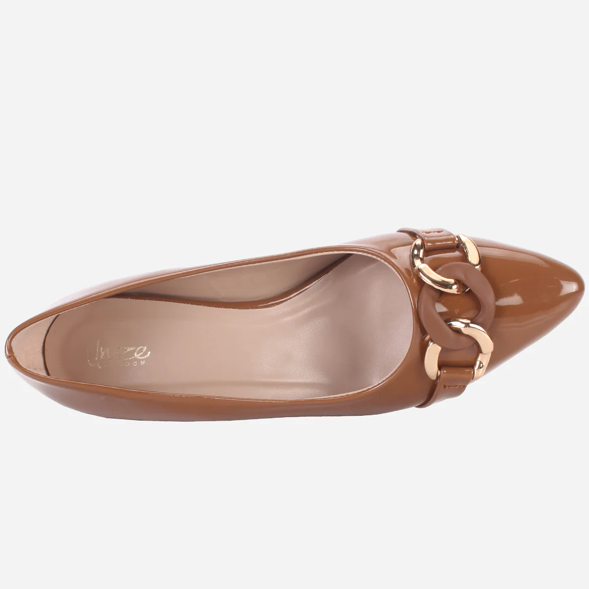 Womens "CINZIA" Patent Buckled Pointed Court Shoes - Image 4
