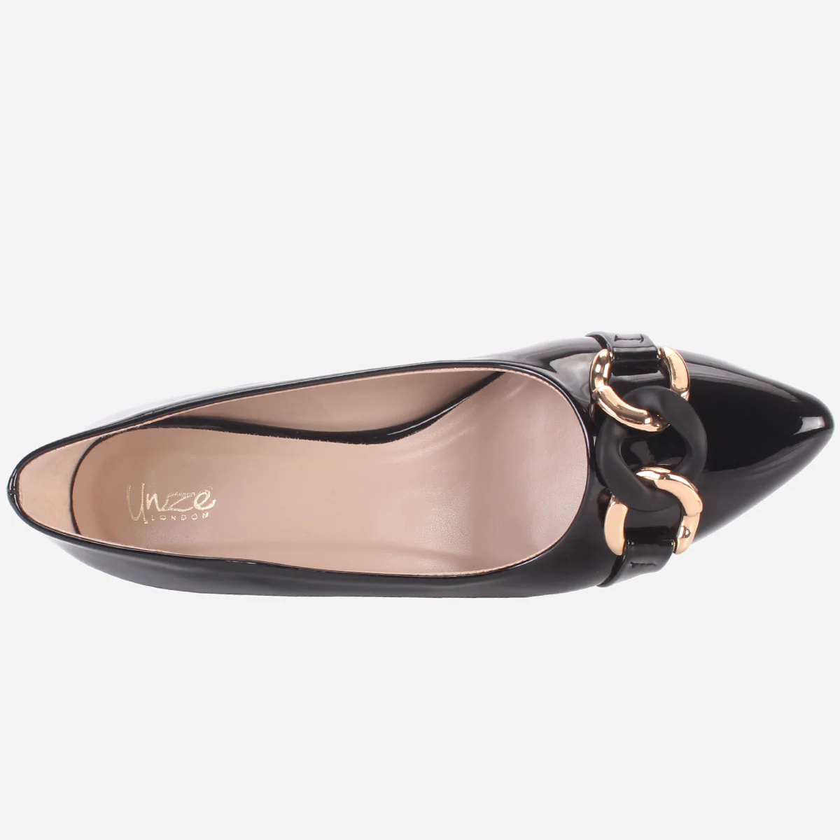 Womens "CINZIA" Patent Buckled Pointed Court Shoes - Image 4