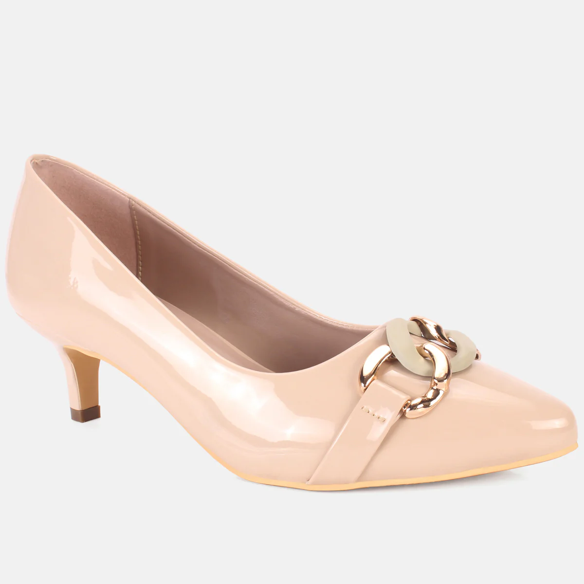Womens "CINZIA" Patent Buckled Pointed Court Shoes
