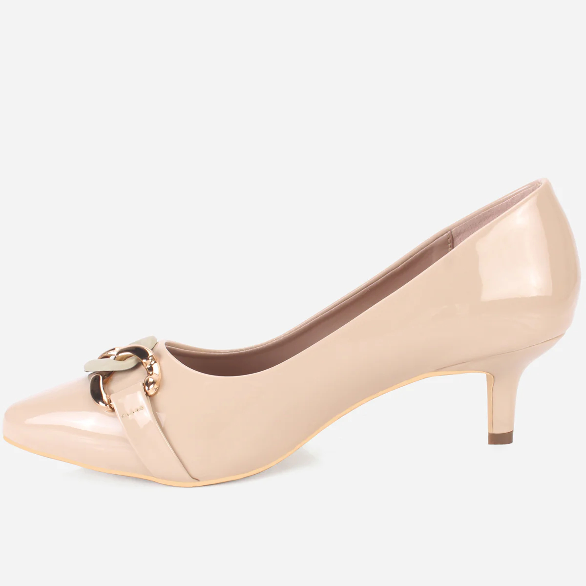 Womens "CINZIA" Patent Buckled Pointed Court Shoes - Image 3