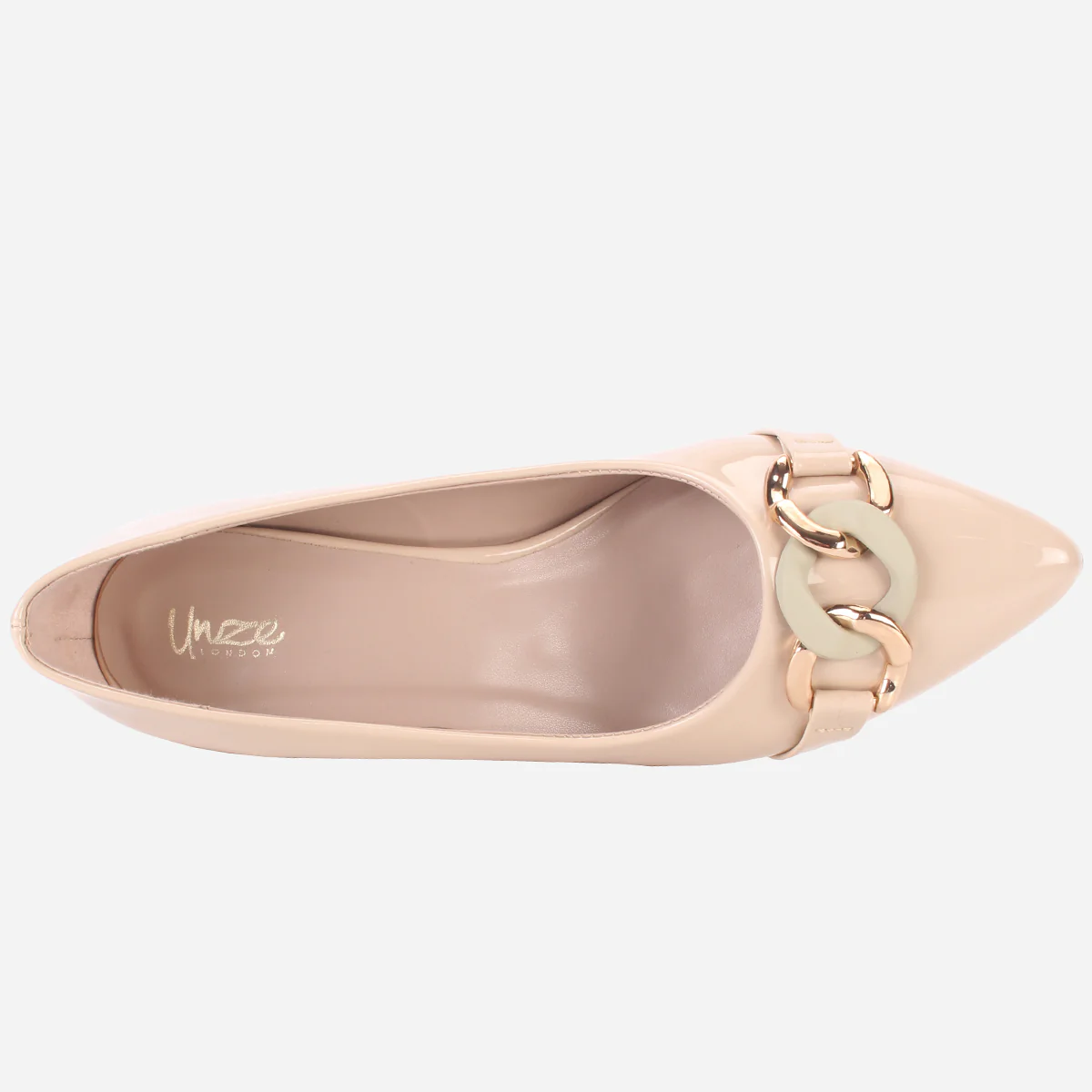Womens "CINZIA" Patent Buckled Pointed Court Shoes - Image 4