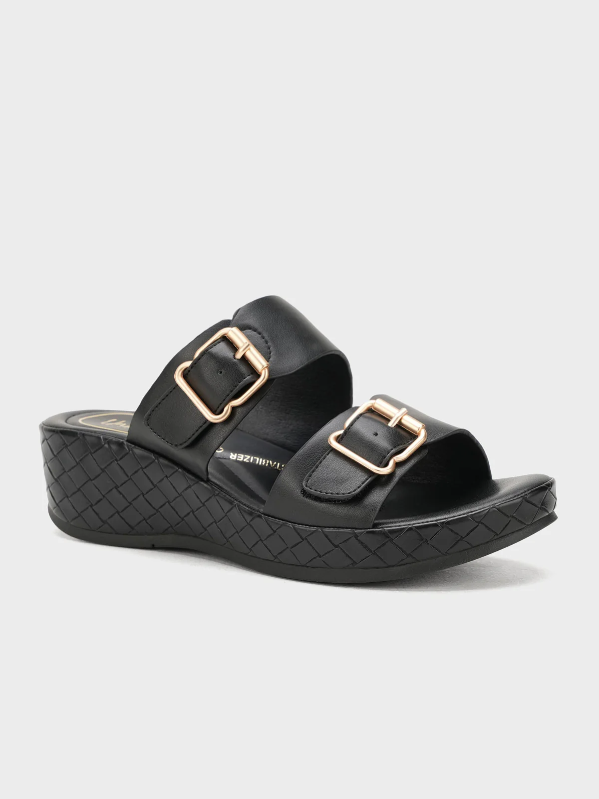 Womens "CORONNA" Stylish Buckle Slippers