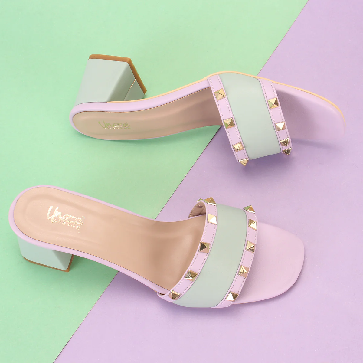 Womens "DEENA" Decorated Block Heeled Sandals - Image 6