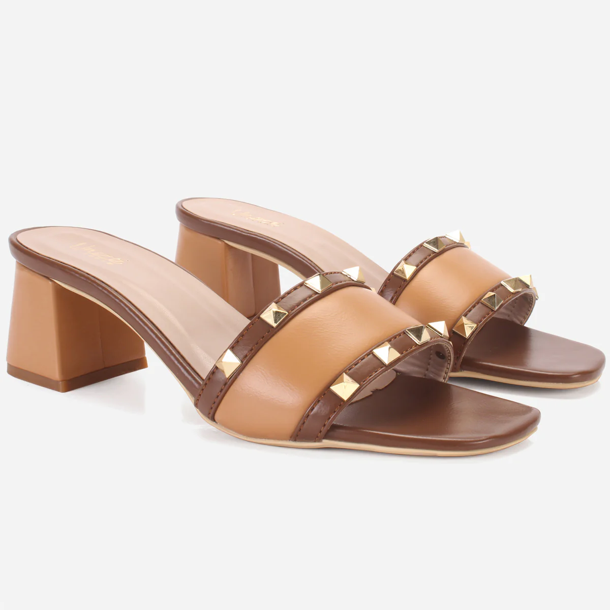 Womens "DEENA" Decorated Block Heeled Sandals - Image 2
