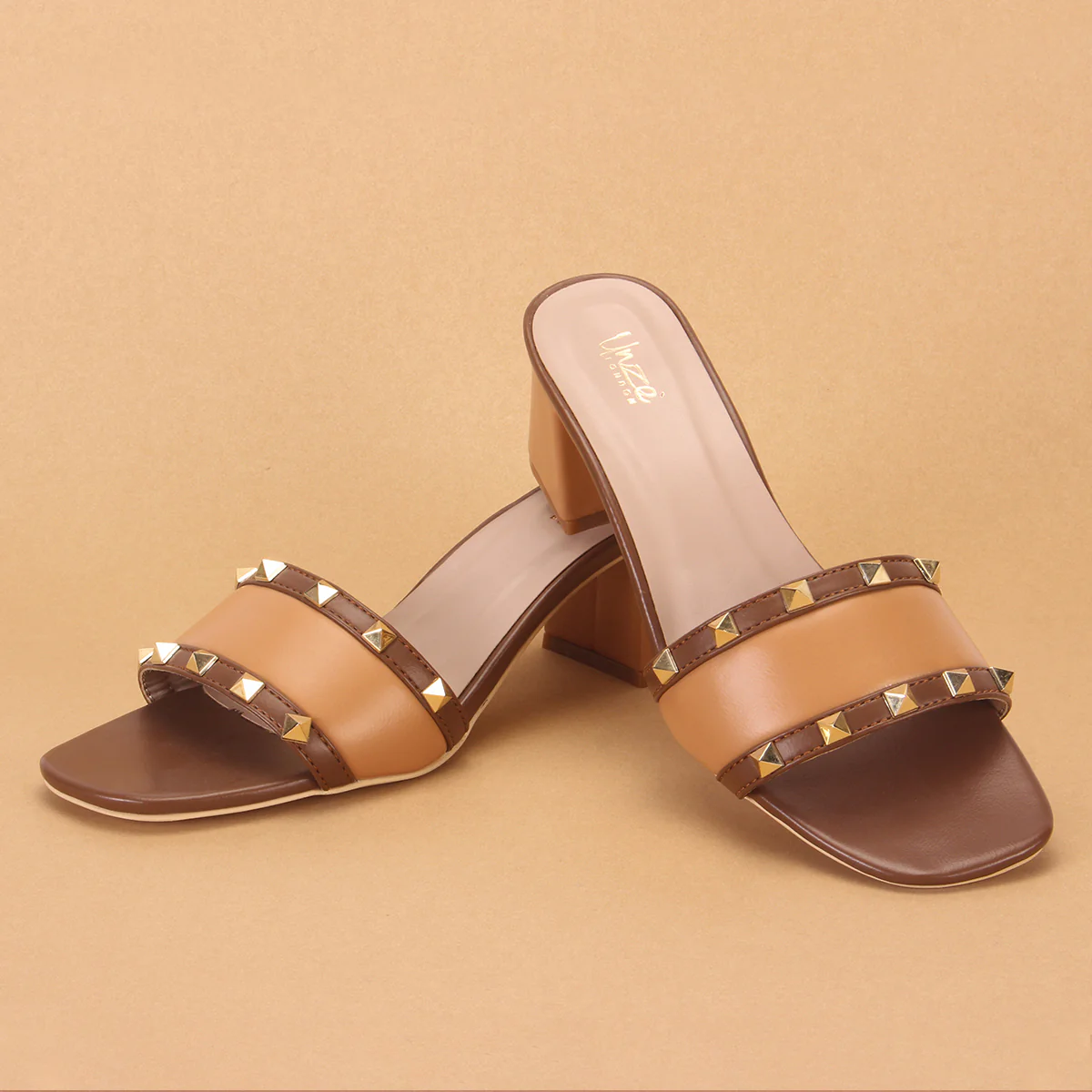Womens "DEENA" Decorated Block Heeled Sandals - Image 6
