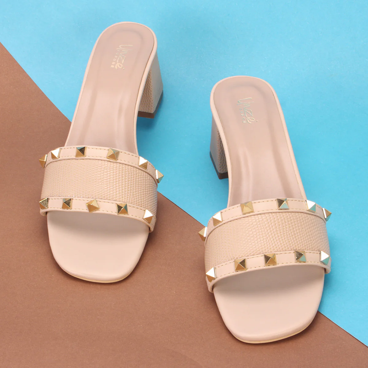 Womens "DEENA" Decorated Block Heeled Sandals - Image 6