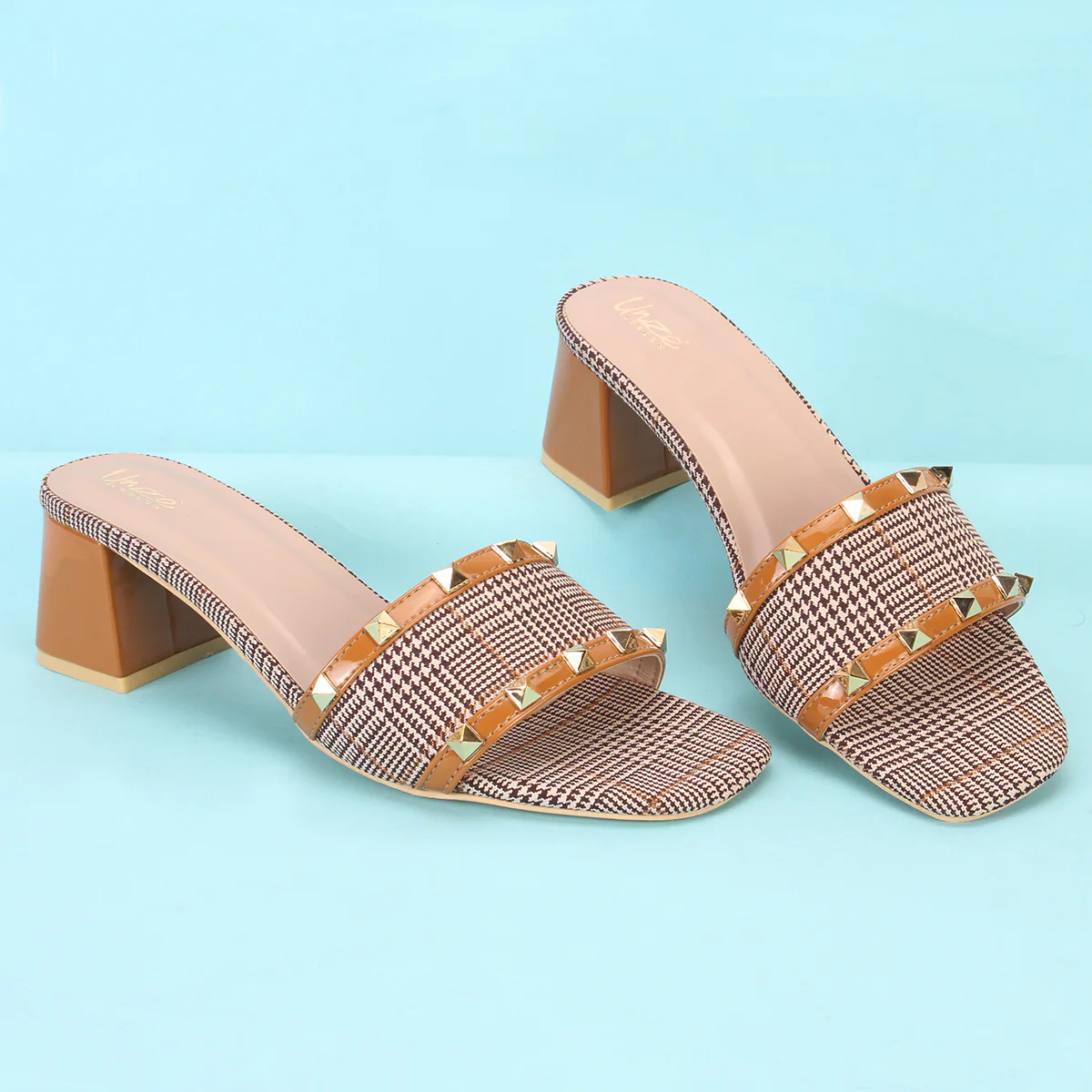 Womens "DEENA" Decorated Block Heeled Sandals - Image 6