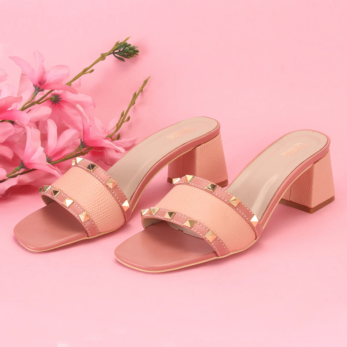 Womens "DEENA" Decorated Block Heeled Sandals - Image 6