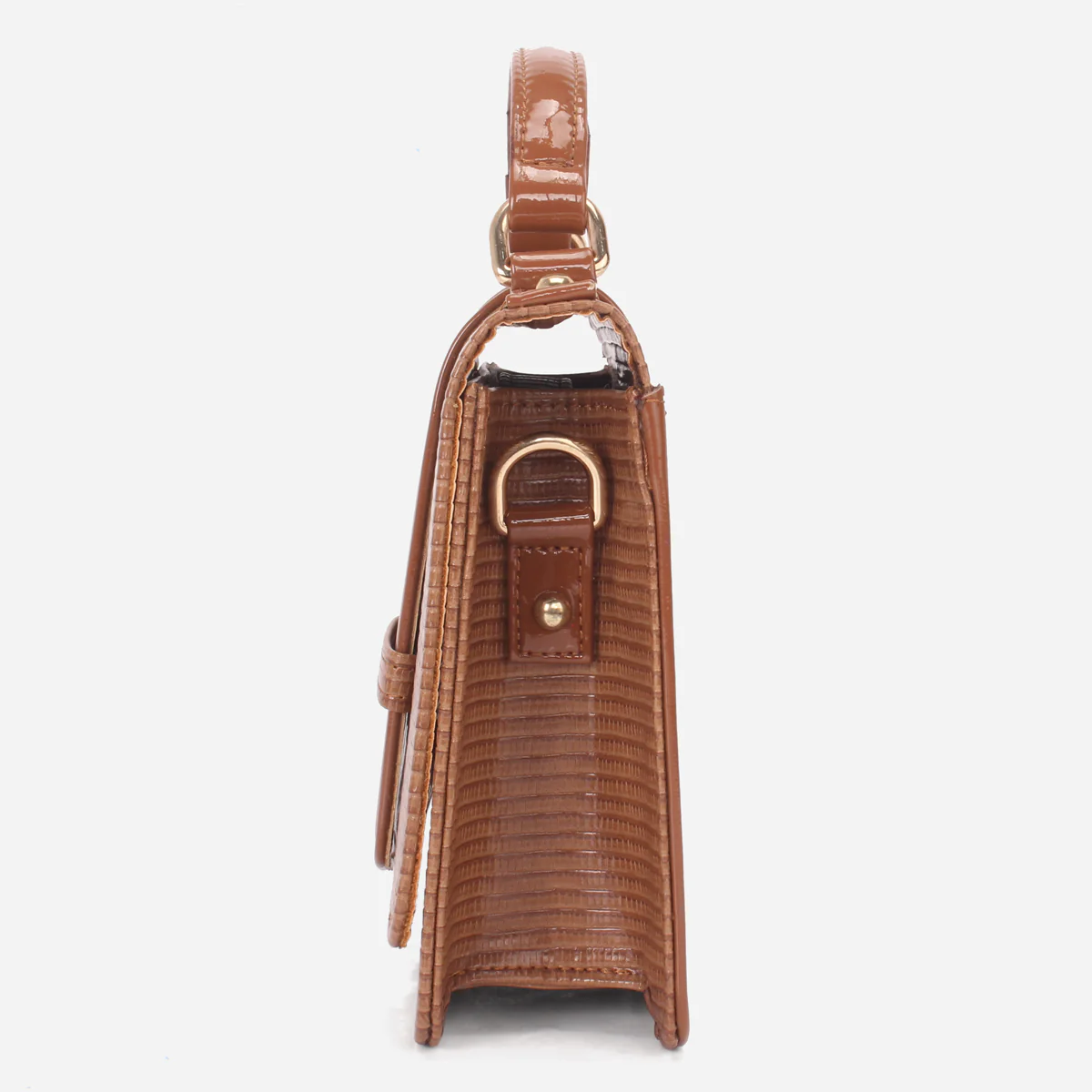 Womens "DOWET" Patent Textured Handbag - Image 3
