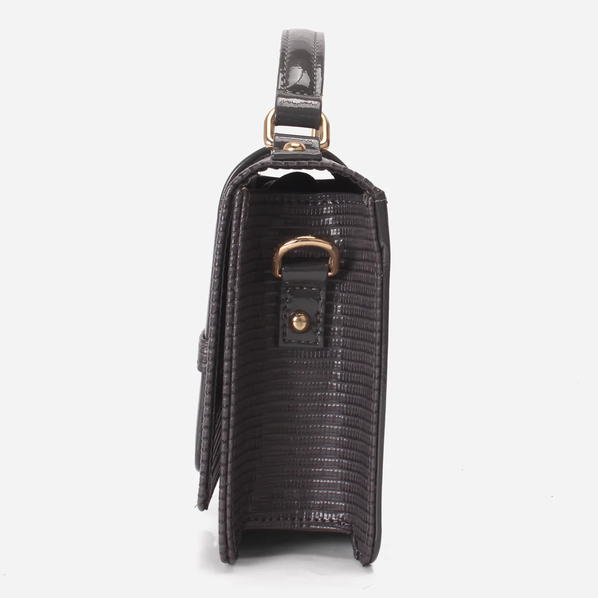 Womens "DOWET" Patent Textured Handbag - Image 3