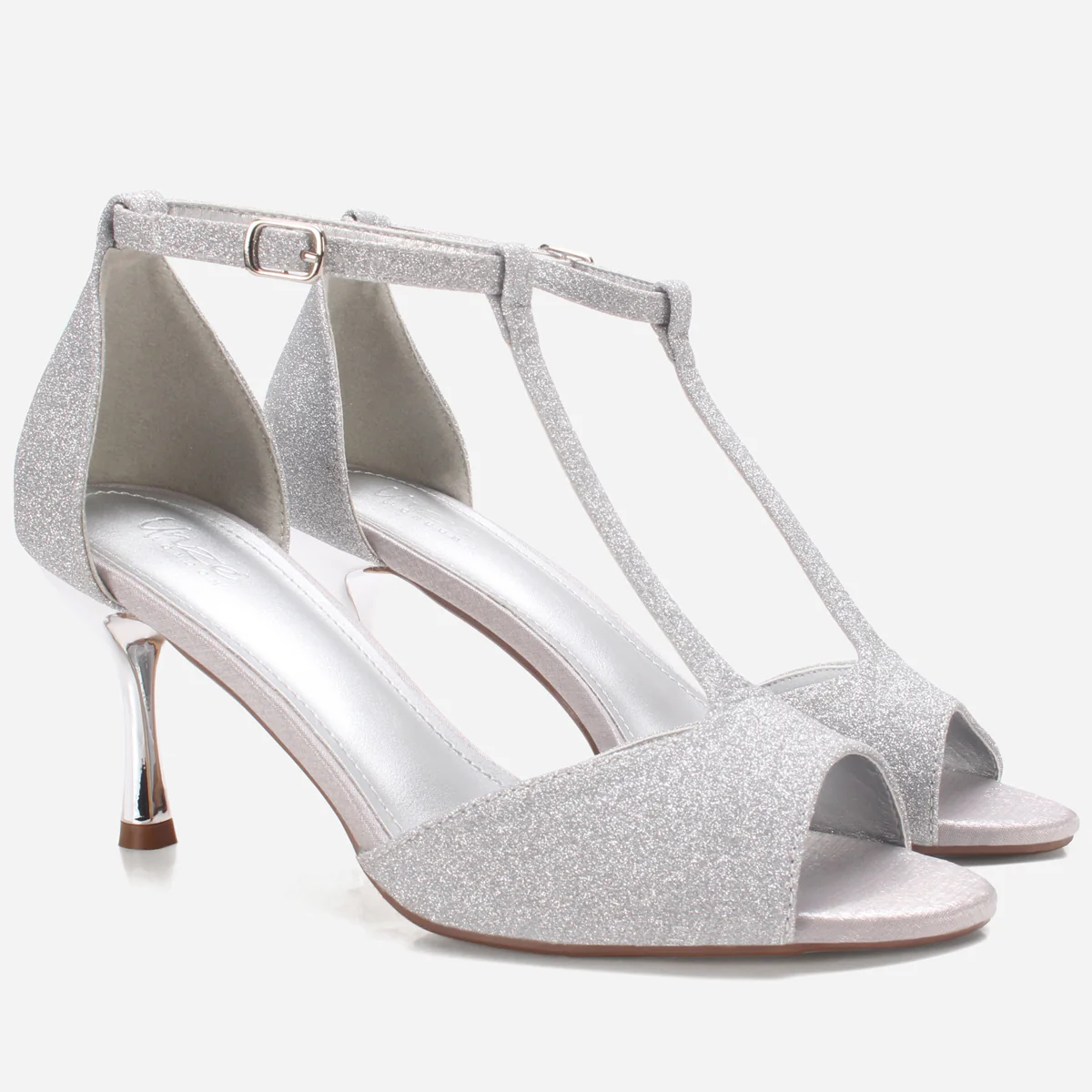 Womens "EERUM" Peep Toe Glitter Party Sandals - Image 2