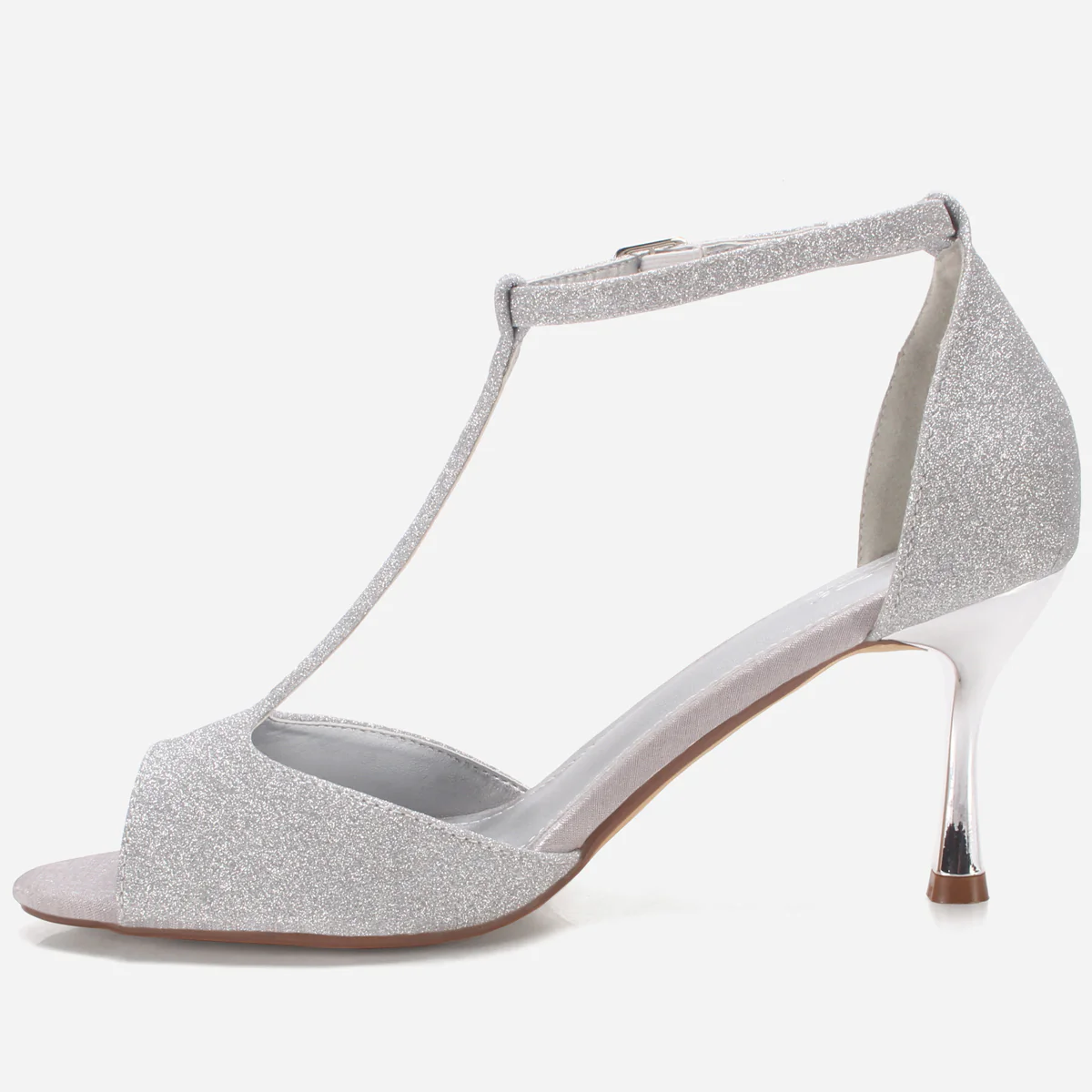 Womens "EERUM" Peep Toe Glitter Party Sandals - Image 3